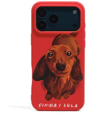 Bimba Y Lola Iphone 17 Pro Max Dog-Print Phone Case - Red