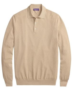 Ralph Lauren Waffle-Knit Polo Jumper - Natural