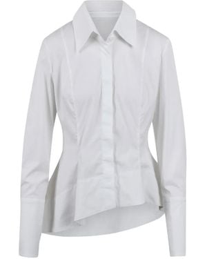 BALOSSA Linette Asymmetric Panelled Shirt - White