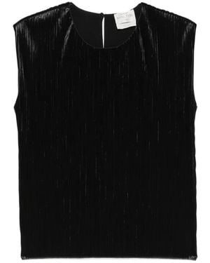 forte_forte Plissé-Effect Sleeveless Top - Black
