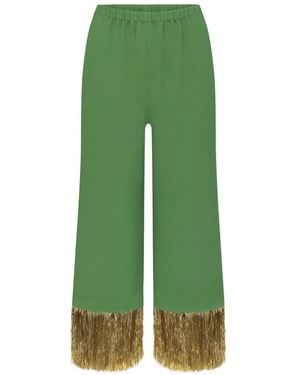 Simon Miller Nella Fringe-Trim Trousers - Green