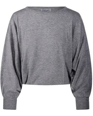 OSCAR THE COLLECTION Dropped-Shoulder Crew-Neck Sweatshirt - Grey