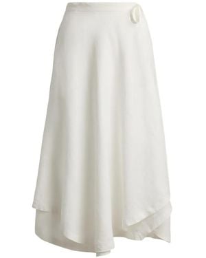 Polo Ralph Lauren Linen Wrap Skirt - White