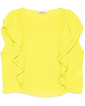 Kaos Ruffled Pleated Blouse - Yellow