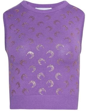 Marine Serre Rhinestone-embellished Tank Top - Purple