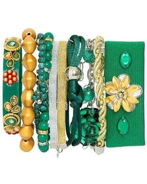 Amir Slama Beaded flower bracelet - Verde
