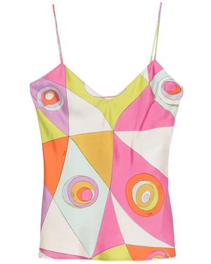 PUCCI V-Neck Mini Top With Thin Straps - Pink