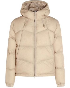 K-Way Hooded Puffer Jacket - Natural