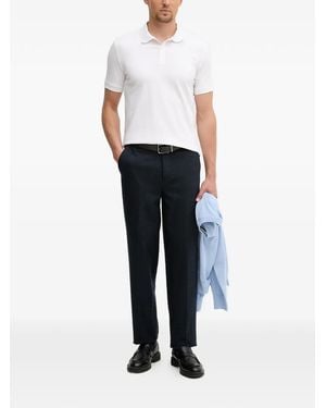 Trussardi Logo-Embroidered Polo Shirt - White