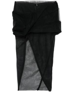 Rick Owens Zip-Fastening Asymmetric Skirt - Black