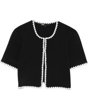 Maje Scalloped-Trim Jacket - Black
