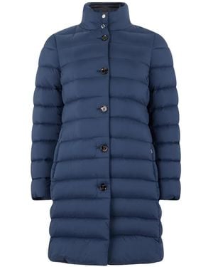 Moorer Aphelia-S3 Padded High-Neck Oversized Coat - Blue
