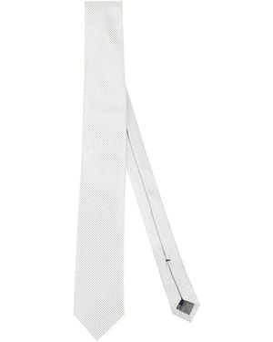 Errico Formicola Striped Silk Tie - White