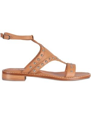 Via Roma 15 Studded Ankle-Strap Sandals - Brown