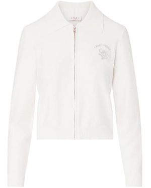 Liu Jo Cardigan With Micro Sequins - White