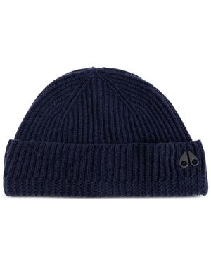 Moose Knuckles Ribbed Beanie - Blue