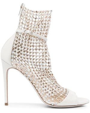 Rene Caovilla Botas con apliques de cuentas - Blanco