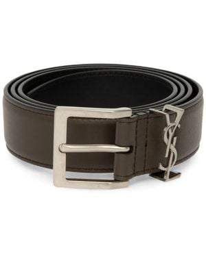 Saint Laurent Cassandre Gürtel Aus Leder - Schwarz