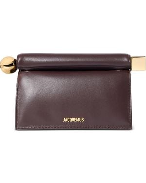 Jacquemus Rond Carré Logo-Plaque Clutch Bag - Purple