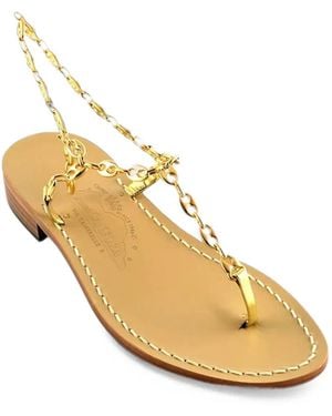 Toccin Jacqueline Chain-Link Sandals - Metallic