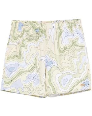 Lacoste Printed Swim Shorts - White