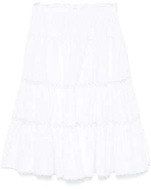 Ermanno Scervino Lace-Detailed Midi Skirt - White