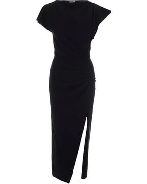 Isabel Marant Nadela Ruched Side-Slit Maxi Dress - Blue