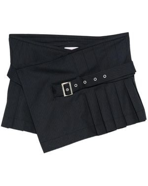 Charles Jeffrey Pinstripe Wrap Mini Skirt - Black