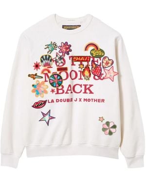 La DoubleJ X Mother Logo-Print Sweatshirt - White