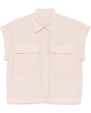 Peserico Cap-Sleeve Shirt - Pink