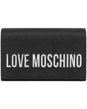 Love Moschino Maxibolso Lettering Chain Shoulder Bag - Black