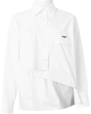 Moschino Asymmetric Logo-Embroidered Shirt - White