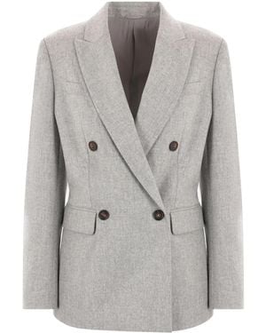 Brunello Cucinelli ダブルジャケット - グレー