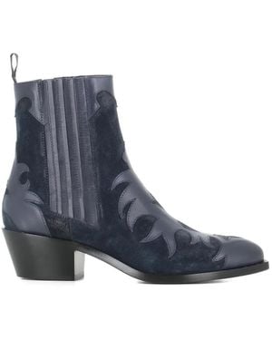 Sartore Flame-Appliqué Boots - Blue