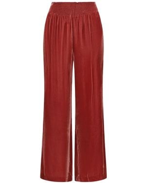 Maliparmi Velvet Straight-Leg Trousers - Red