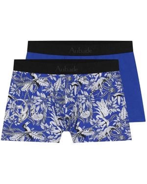 Aubade Jungle Life Animal-Print Boxers Set (Set Of Two) - Blue