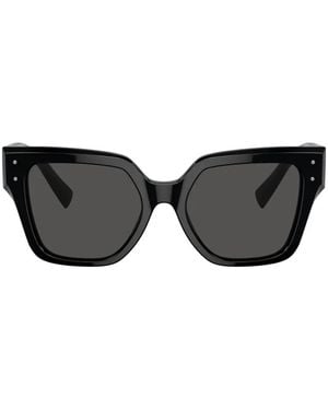 Dolce & Gabbana Square-Frame Stud Sunglasses - Black