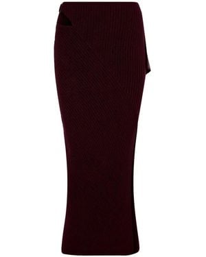 SRVC Studio Marshal Cut-Out Ribbed Skirt - Purple