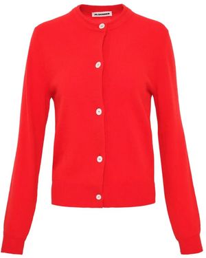 Jil Sander Buttoned Cardigan - Red