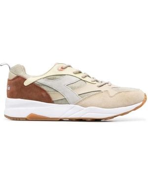 Diadora Suede Almond-Toe Low-Top Trainers - White