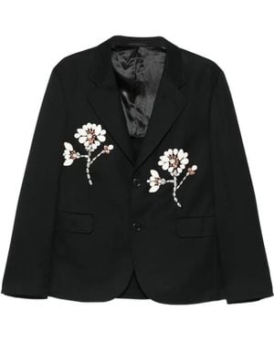 Simone Rocha Floral-Appliqué Blazer - Black