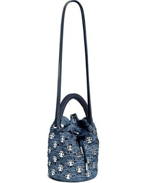 Rabanne Crochet Bucket Bag - Blue