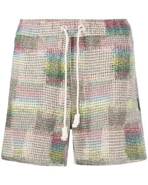 Palm Angels Jacquard-Pattern Shorts - Green