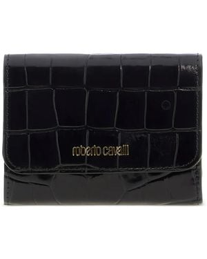 Roberto Cavalli Crocodile-Embossed Wallet - Black