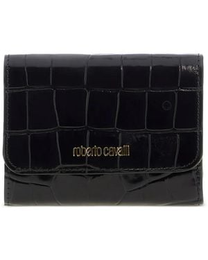 Roberto Cavalli Crocodile-Embossed Wallet - Black