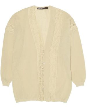 Bimba Y Lola Lace-Trim Cardigan - Natural