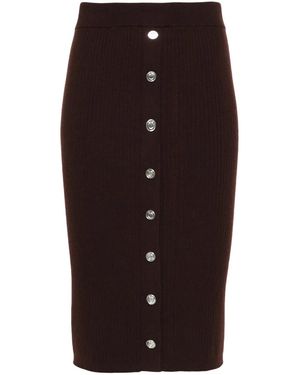 Pinko Ribbed-Knit Midi Skirt - Black