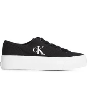 Calvin Klein Graz Canvas Platform Sneakers - White