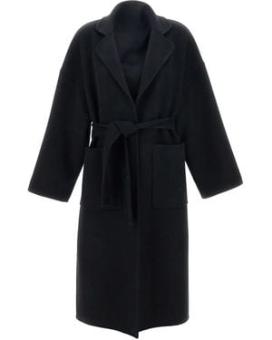 Aftercoat Abrigo Con Cinturón - Negro