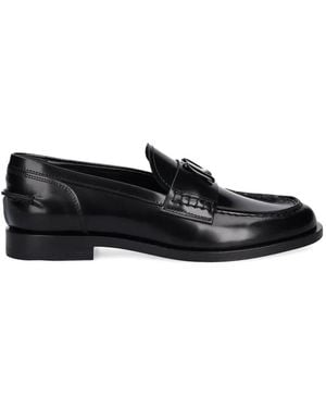 MSGM Letter-Appliqué Loafers - Black
